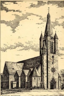 Tekening van de St. Nicolaaskerk te Valkenswaard