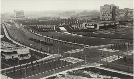 Het gebouwencomplex van de TH anno 1970. Fotograaf A. Hagen, gemeente Eindhoven. Beeldcollectie RHCe