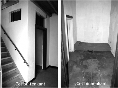 De weinig gerieflijke arrestantencel in de voormalige kazerne.